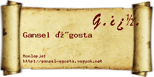Gansel Ágosta névjegykártya